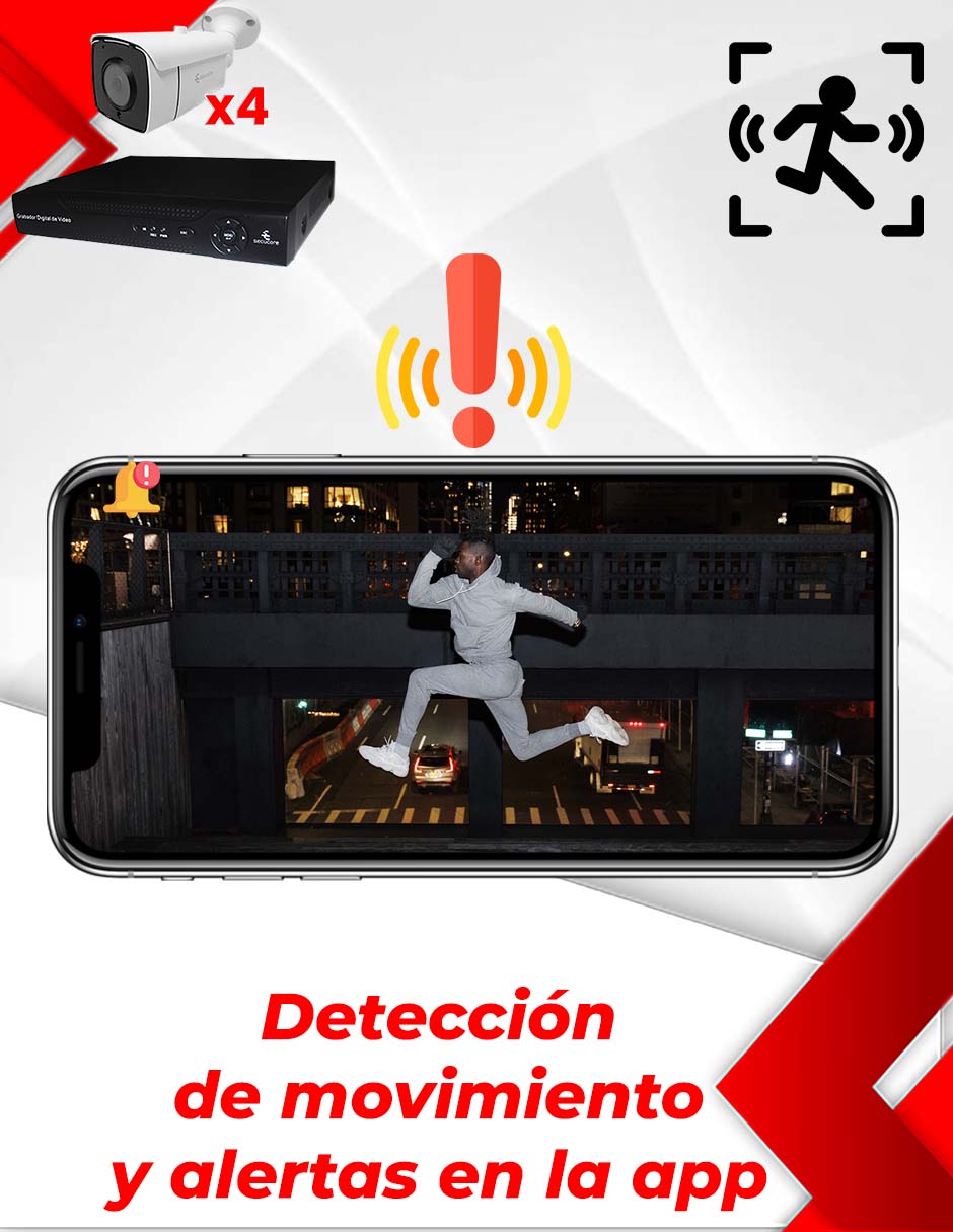 Kit 4 cámaras de seguridad alámbrica 2K con capacidad para grabar para interior 9
