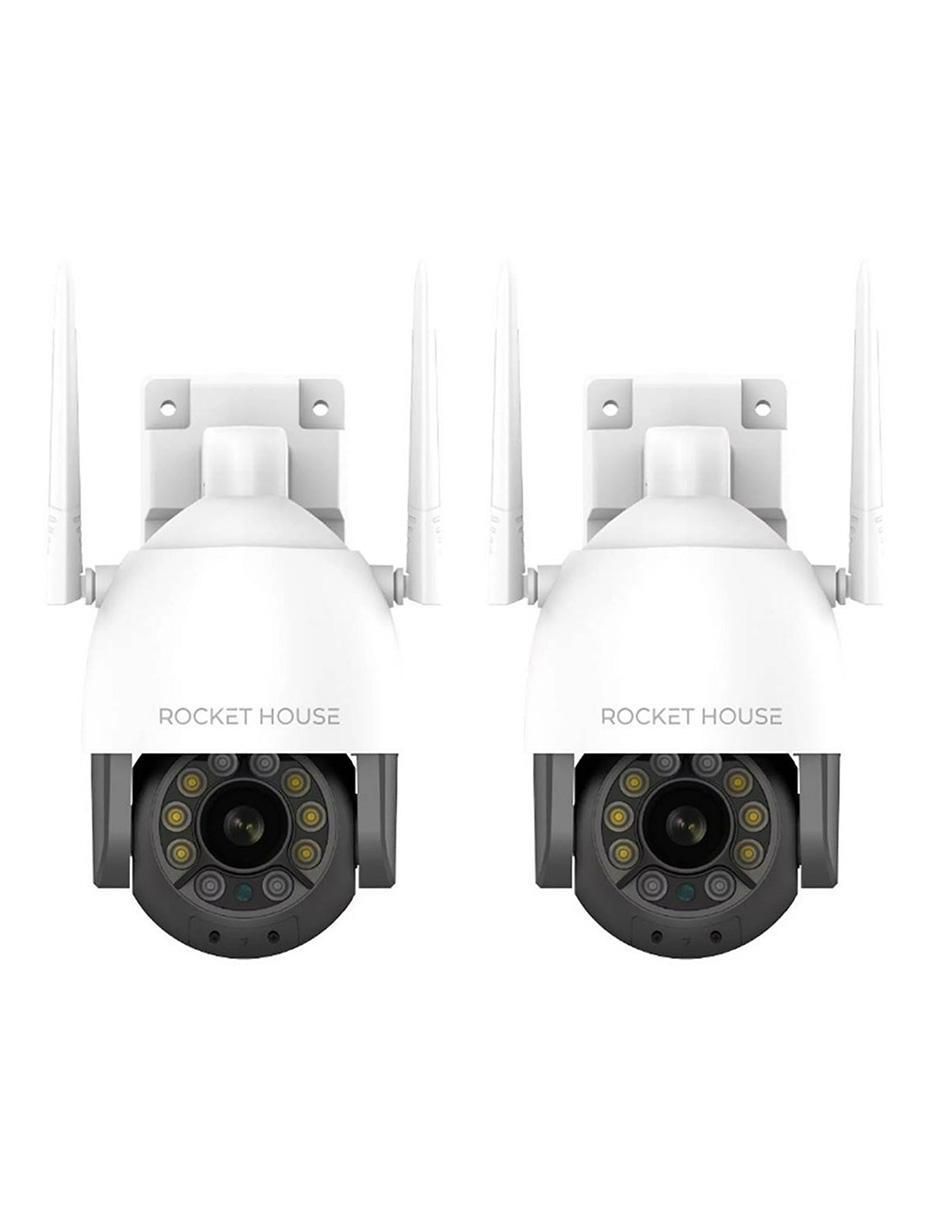 Kit 2 cámaras de seguridad inalámbrica Full HD 360° con capacidad para grabar visión nocturna para exterior