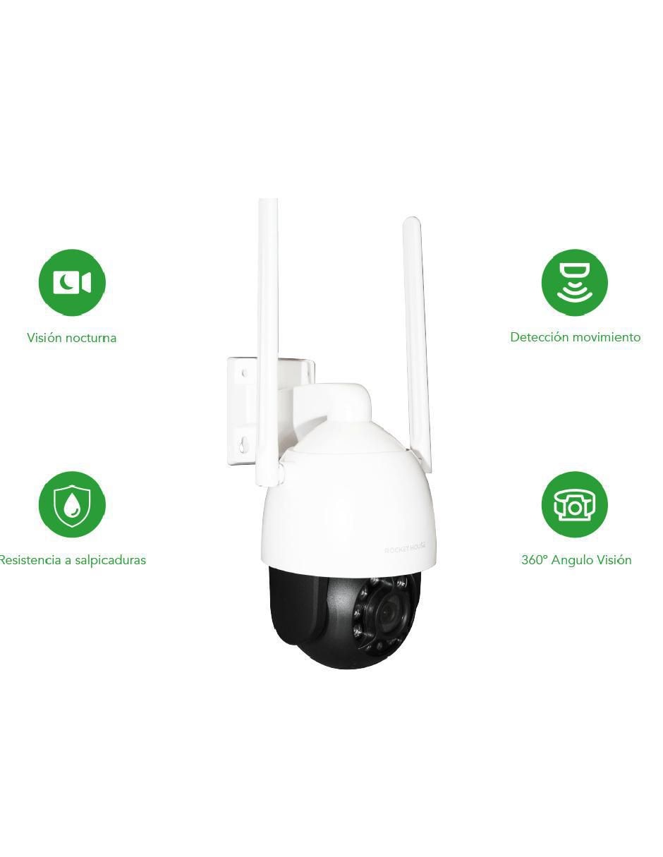Kit 2 cámaras de seguridad inalámbrica Full HD 360° con capacidad para grabar visión nocturna para exterior 3