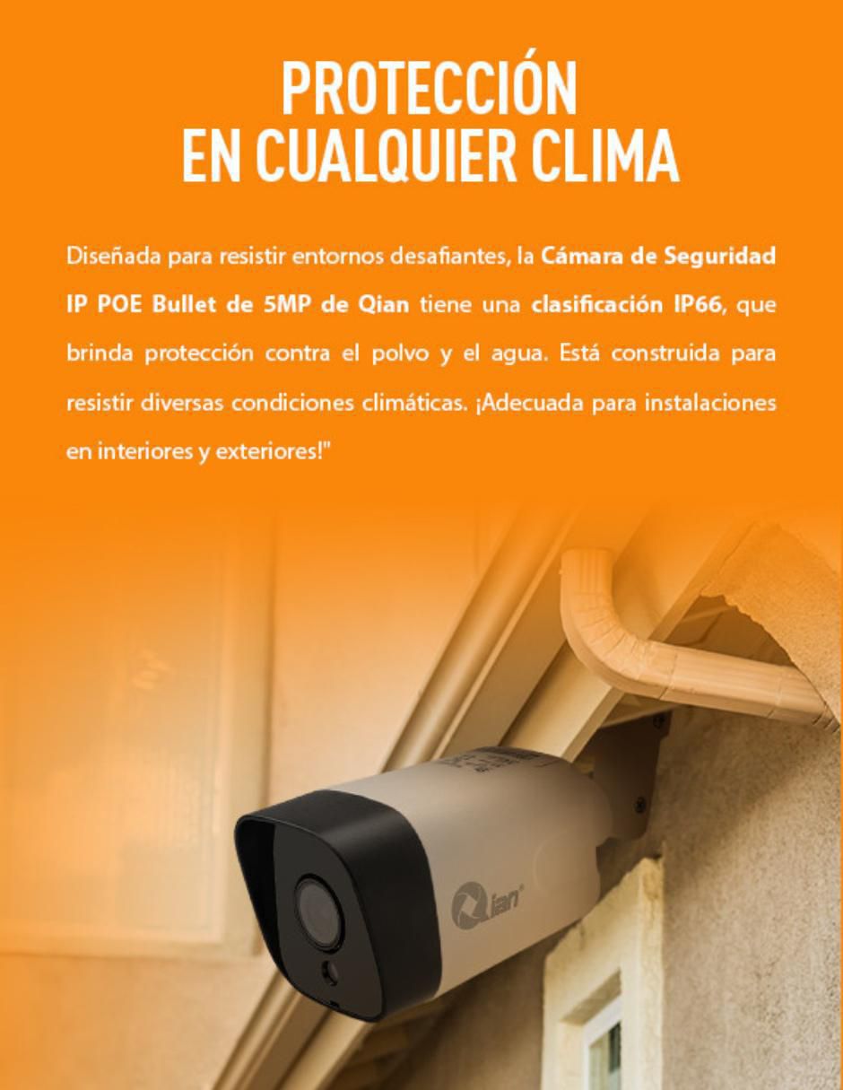 Cámara individual de seguridad alámbrica Full HD 47° a 100° con capacidad para grabar visión nocturna para interior y exterior 4
