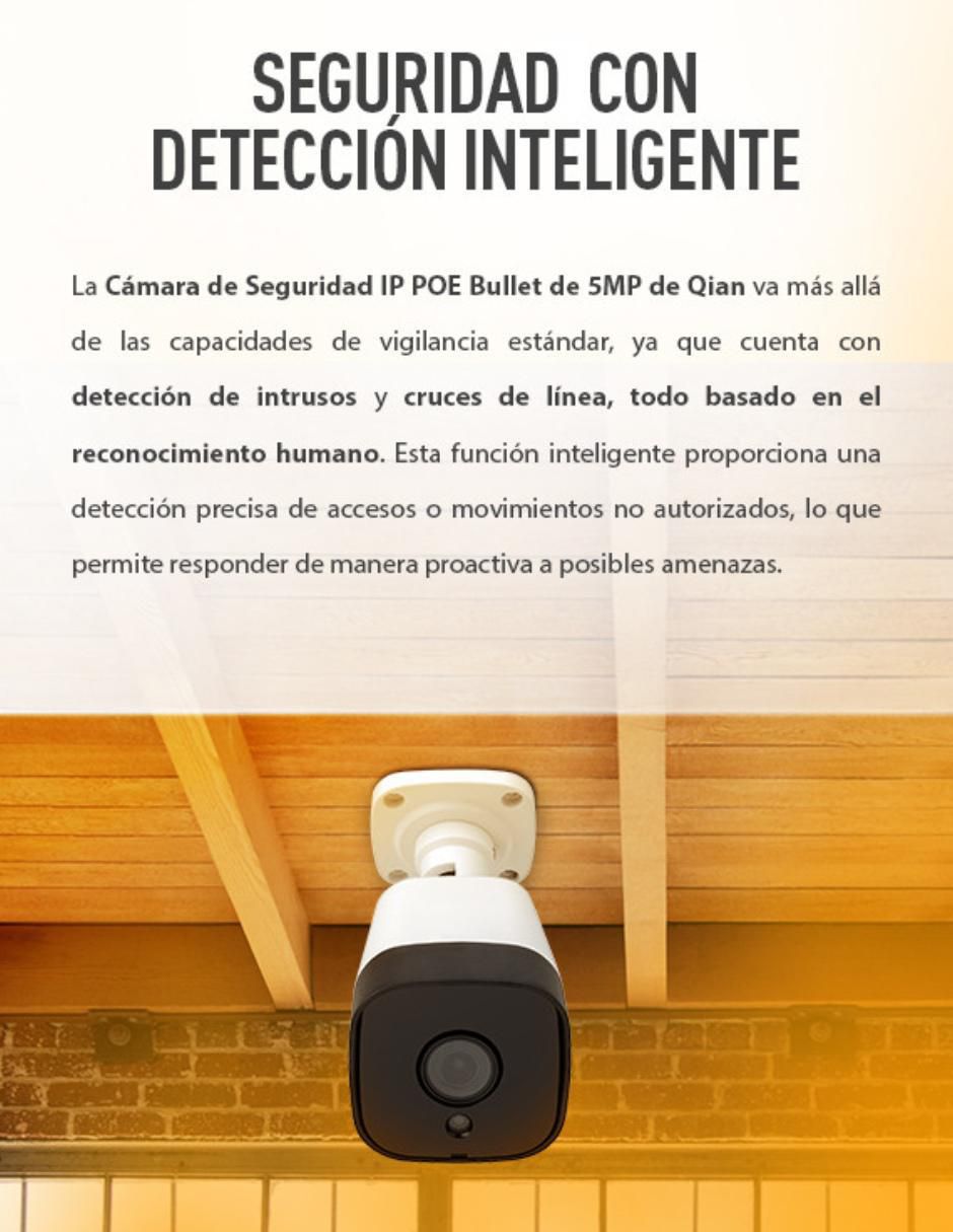 Cámara individual de seguridad alámbrica Full HD 47° a 100° con capacidad para grabar visión nocturna para interior y exterior 8