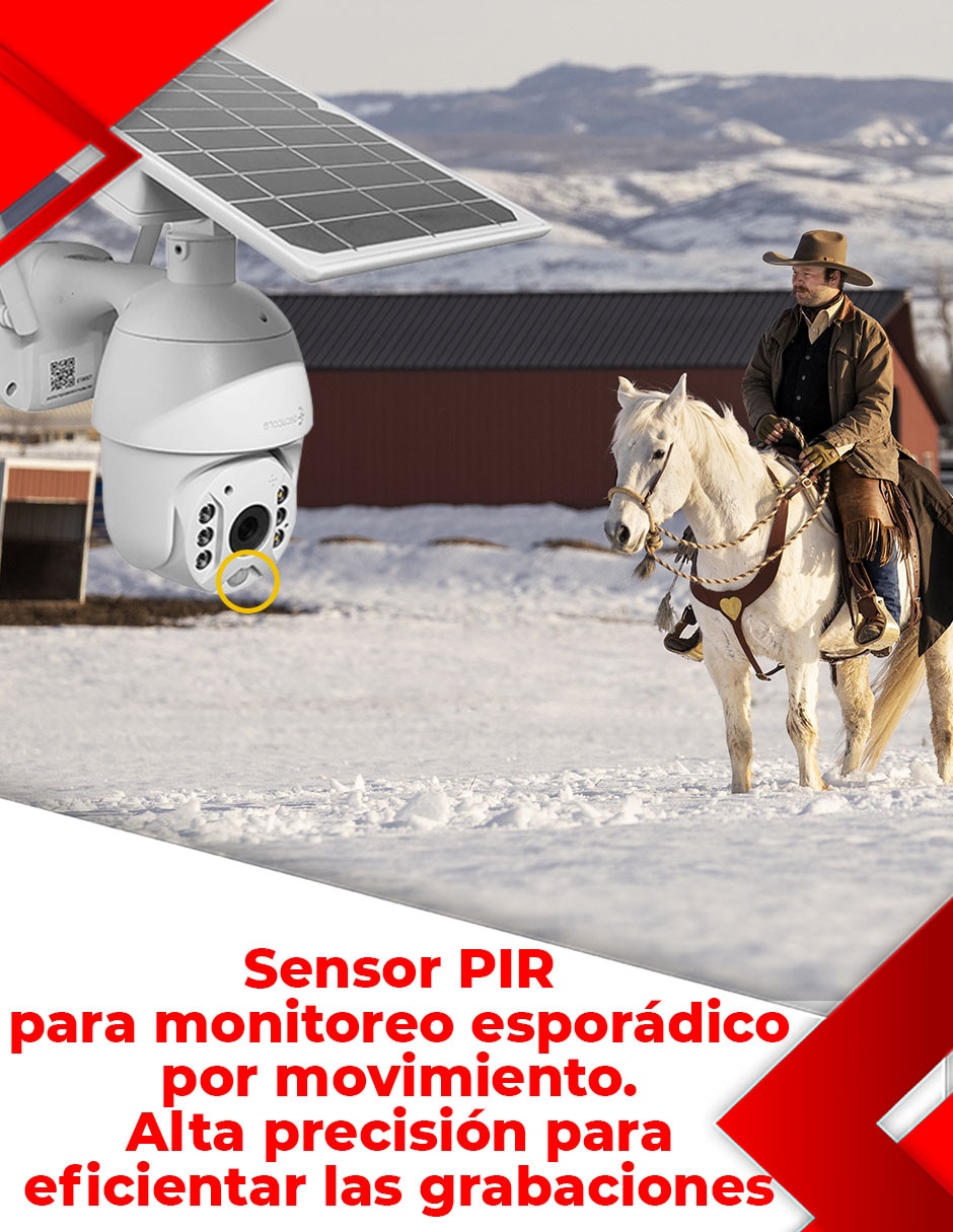 Cámara solar de seguridad inalámbrica Full HD 350° con capacidad para grabar visión nocturna para exterior 5