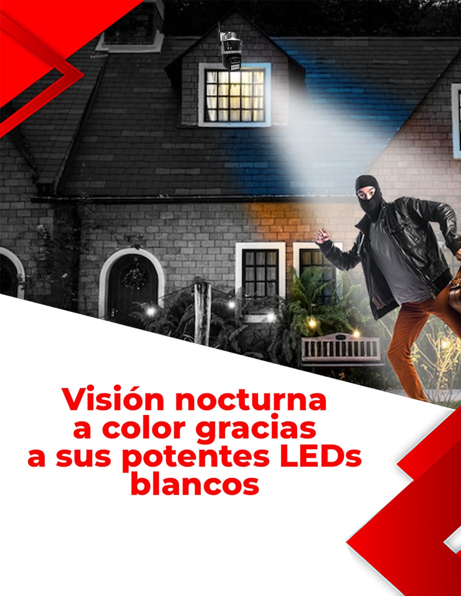 Cámara Wi-Fi de seguridad inalámbrica 2K 350° con capacidad para grabar visión nocturna para interior y exterior 6
