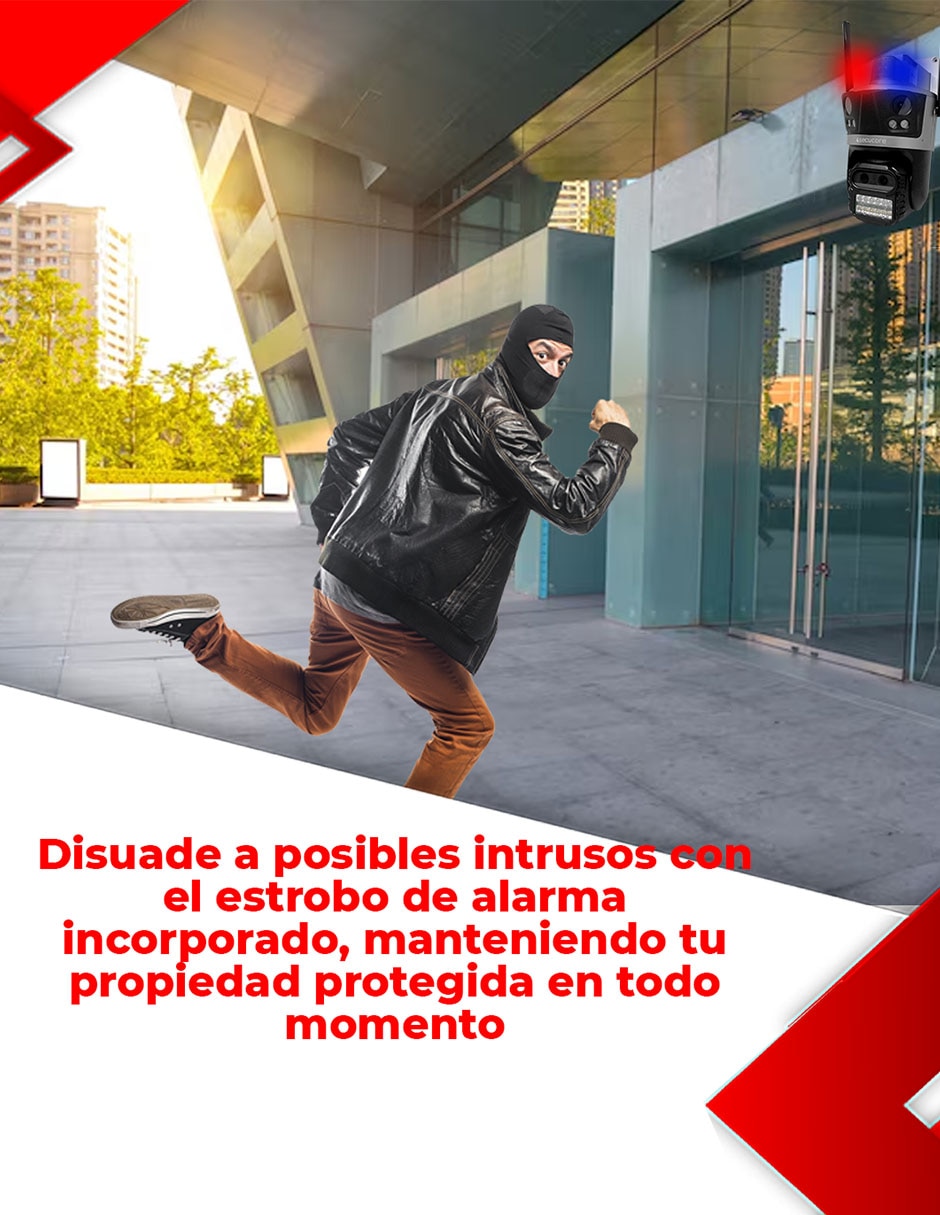 Cámara Wi-Fi de seguridad inalámbrica 2K 350° con capacidad para grabar visión nocturna para interior y exterior 7