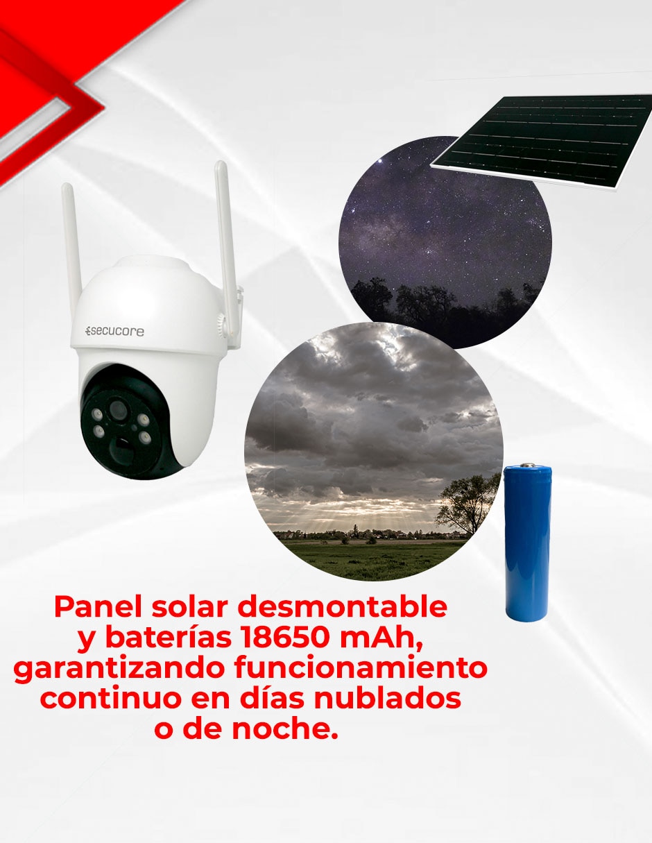 Cámara solar 4G de seguridad inalámbrica 2K 75° con capacidad para grabar visión nocturna para exterior 4