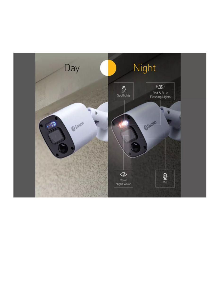 Kit 4 cámaras de seguridad alámbrica Full HD 90° con capacidad para grabar visión nocturna para interior y exterior 5