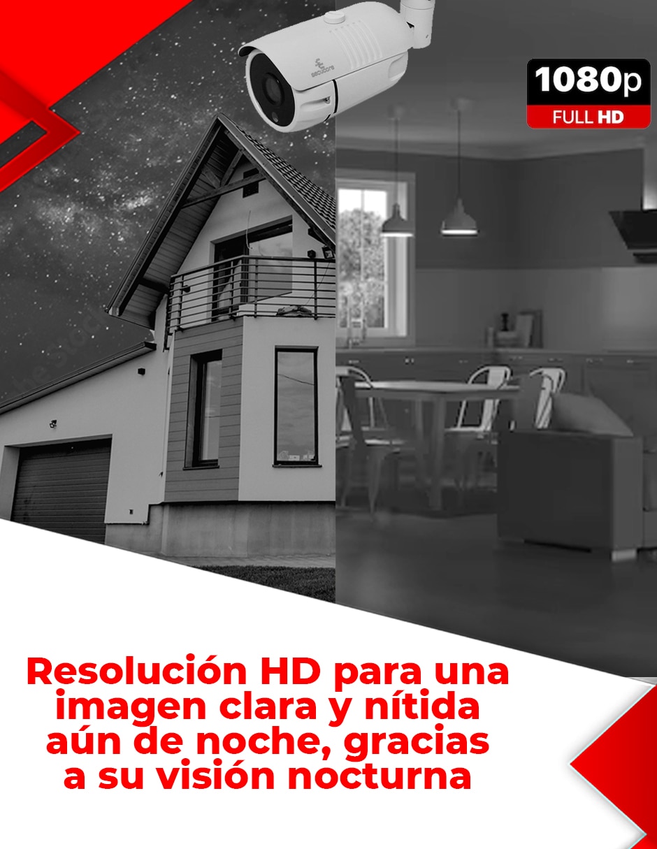 Kit 8 cámaras de seguridad alámbrica 4K/UHD 90° con capacidad para grabar visión nocturna para interior y exterior 3