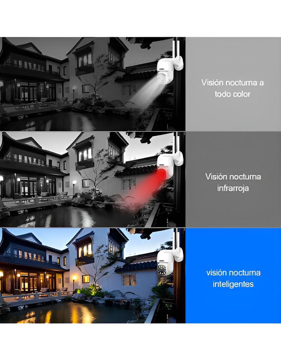 Cámara wi-fi de seguridad inalámbrica HD 360° visión nocturna para interior y exterior 2