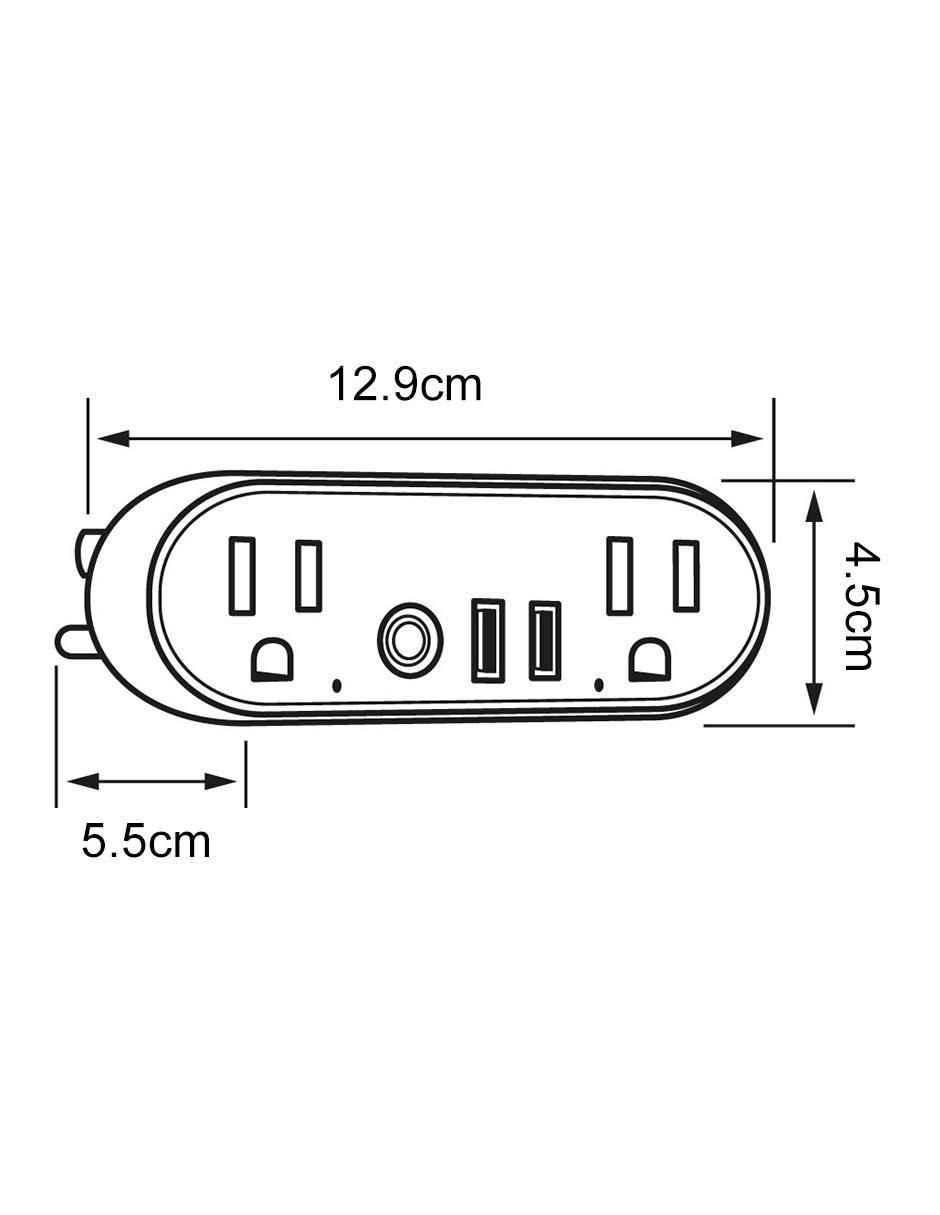 Multicontacto Smart Intensity de 2 salidas y 2 puertos USB 6