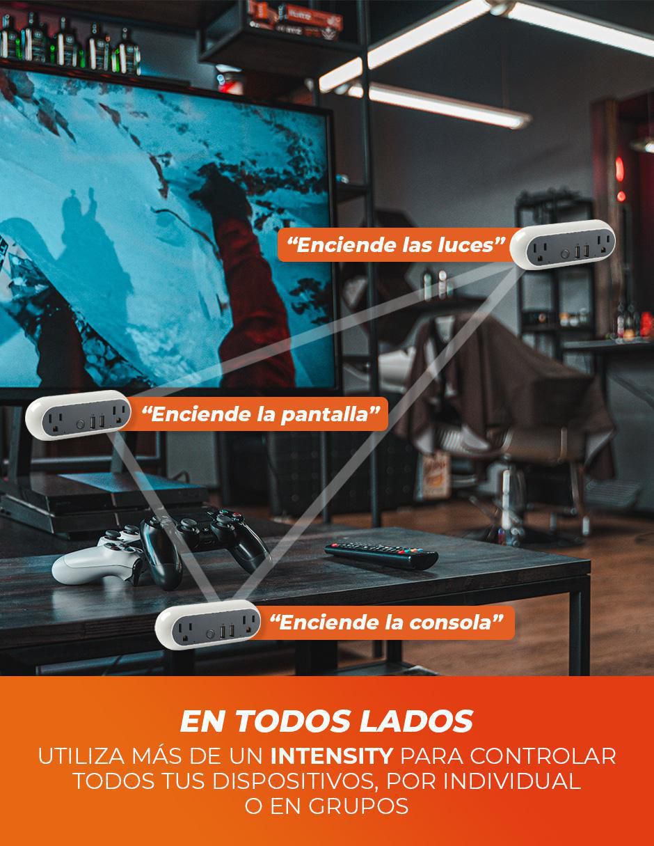 Multicontacto Smart Intensity de 2 salidas y 2 puertos USB 3
