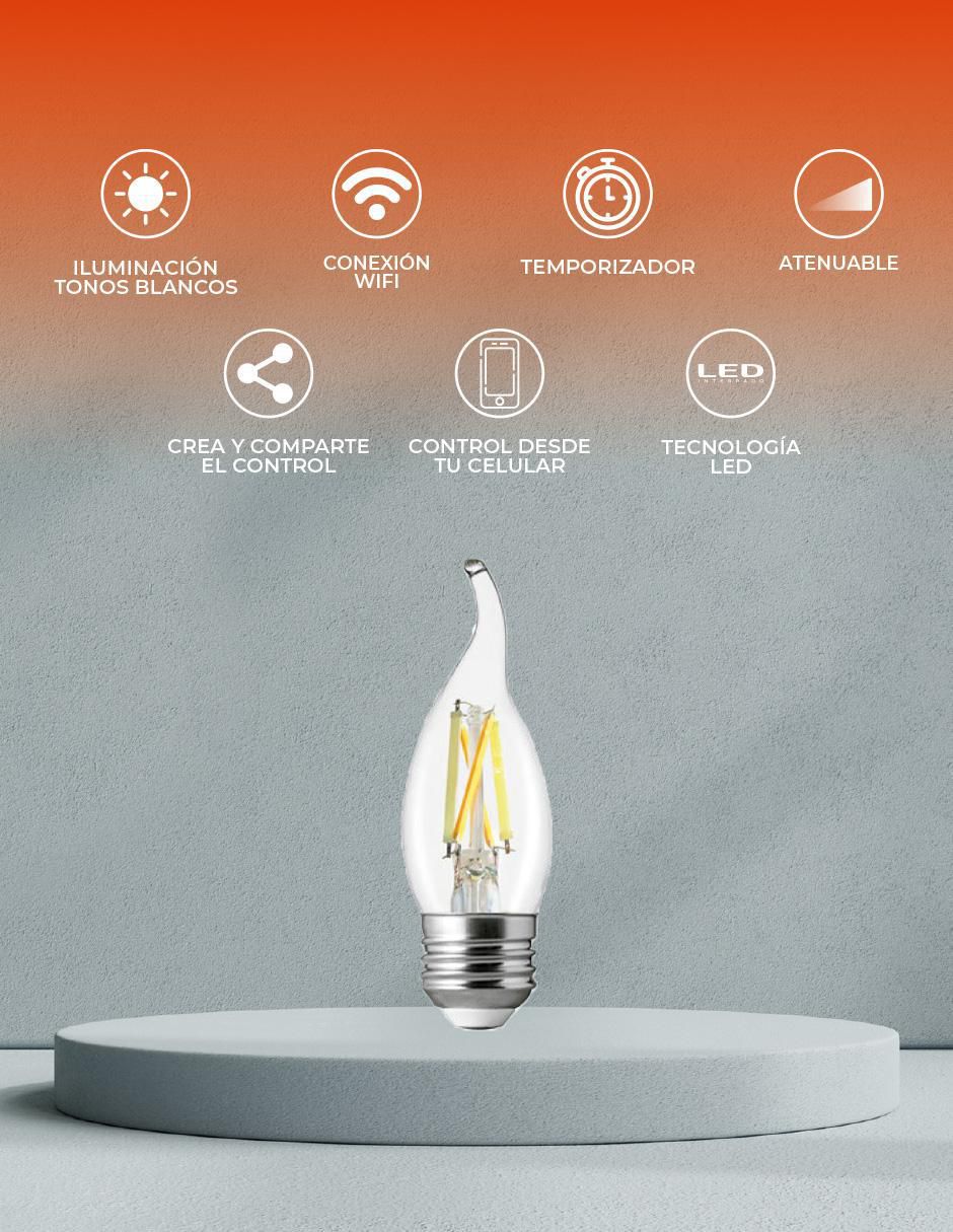 Foco led tecnolite connect 5 w "de consumo" 25 w "de iluminación" 720 lm "lúmenes"