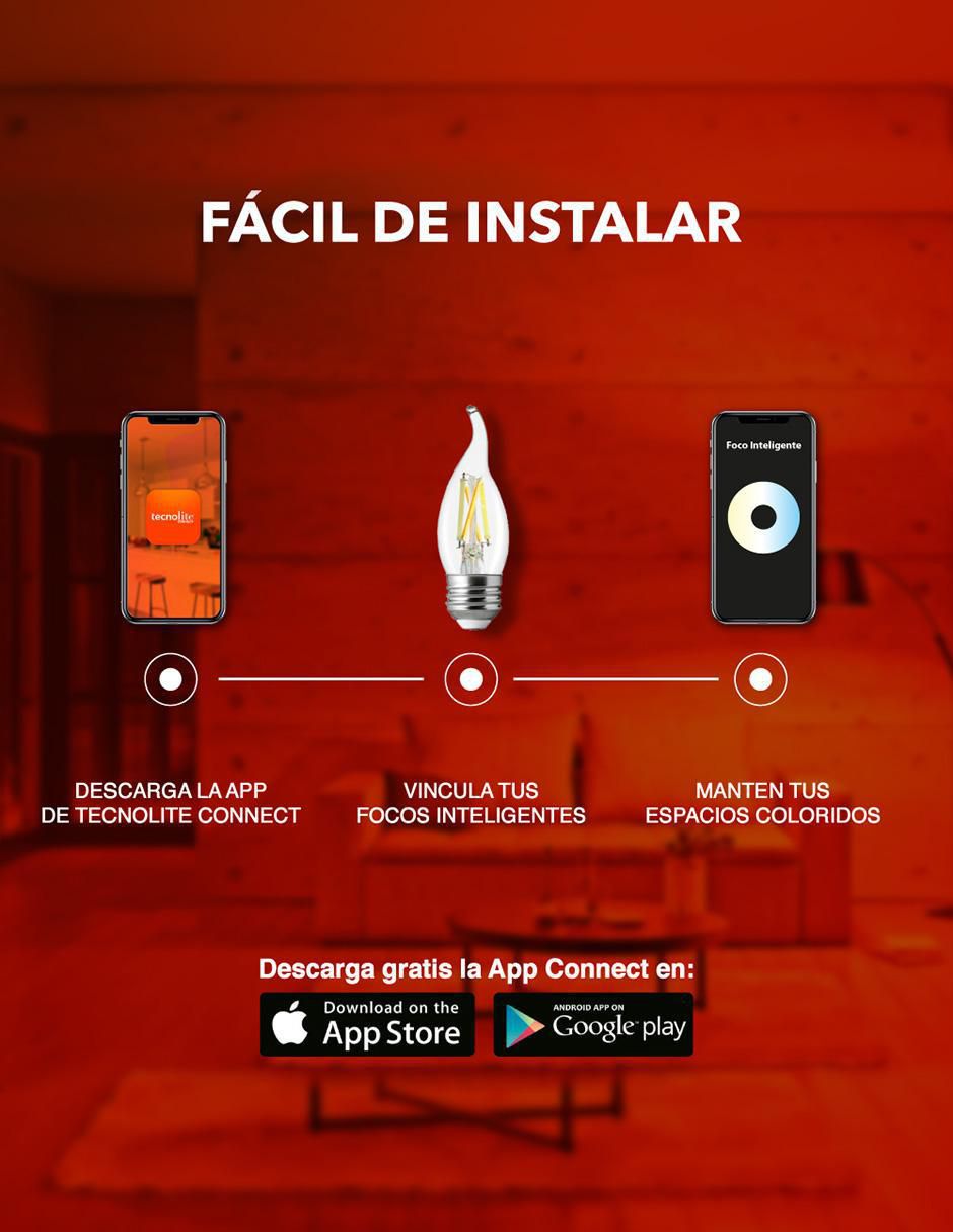 Foco led tecnolite connect 5 w "de consumo" 25 w "de iluminación" 720 lm "lúmenes"