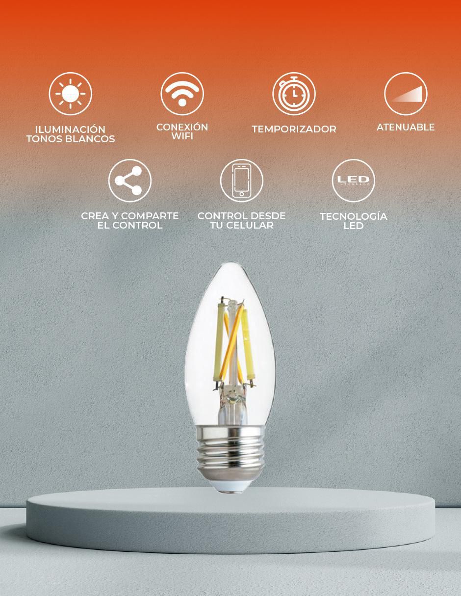 Foco led tecnolite connect 5 w "de consumo" 40 w "de iluminación" 720 lm "lúmenes"