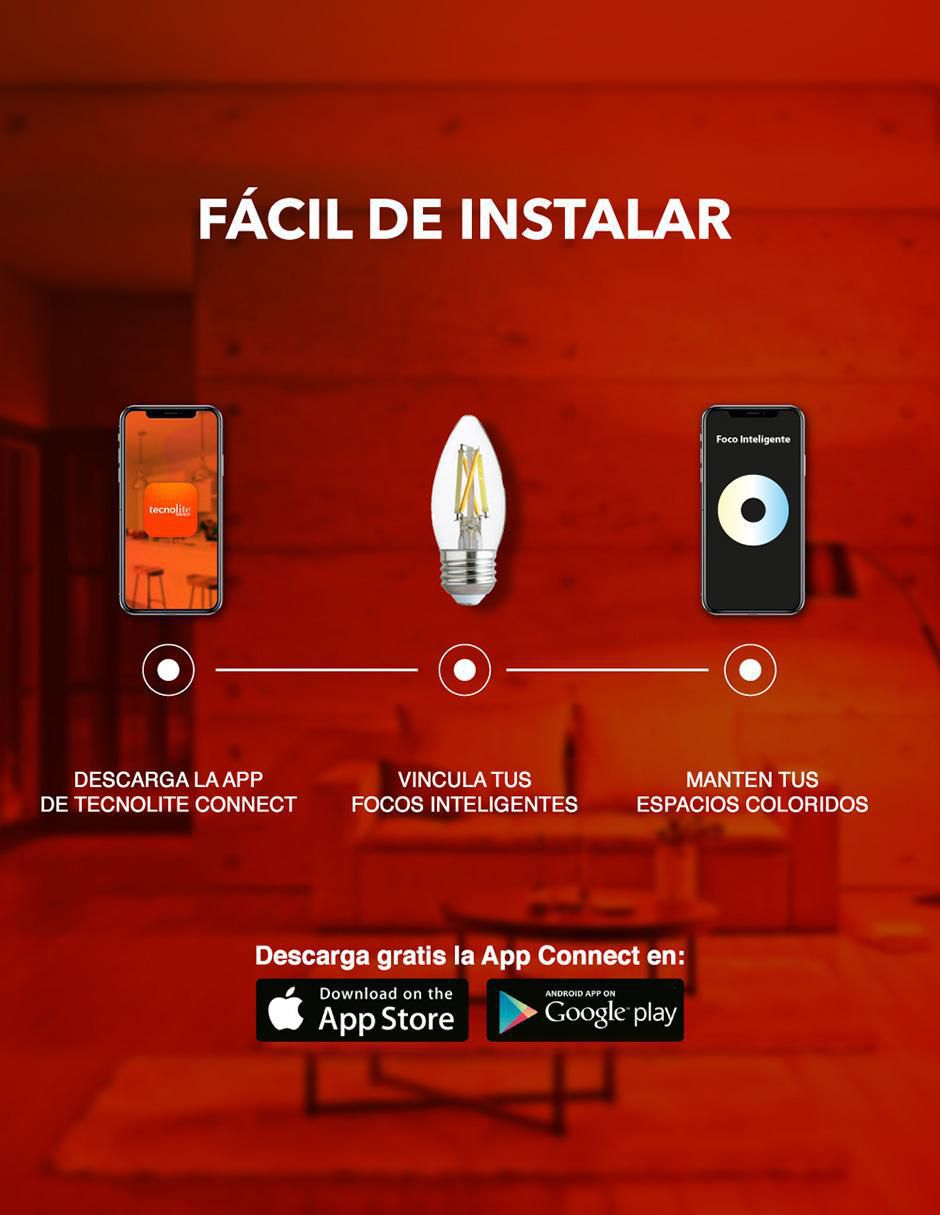 Foco led tecnolite connect 5 w "de consumo" 40 w "de iluminación" 720 lm "lúmenes"