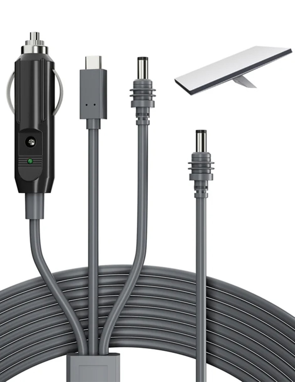 Cable Barril DC Barril DC, USB C y enchufe para cigarillos de 5m 2