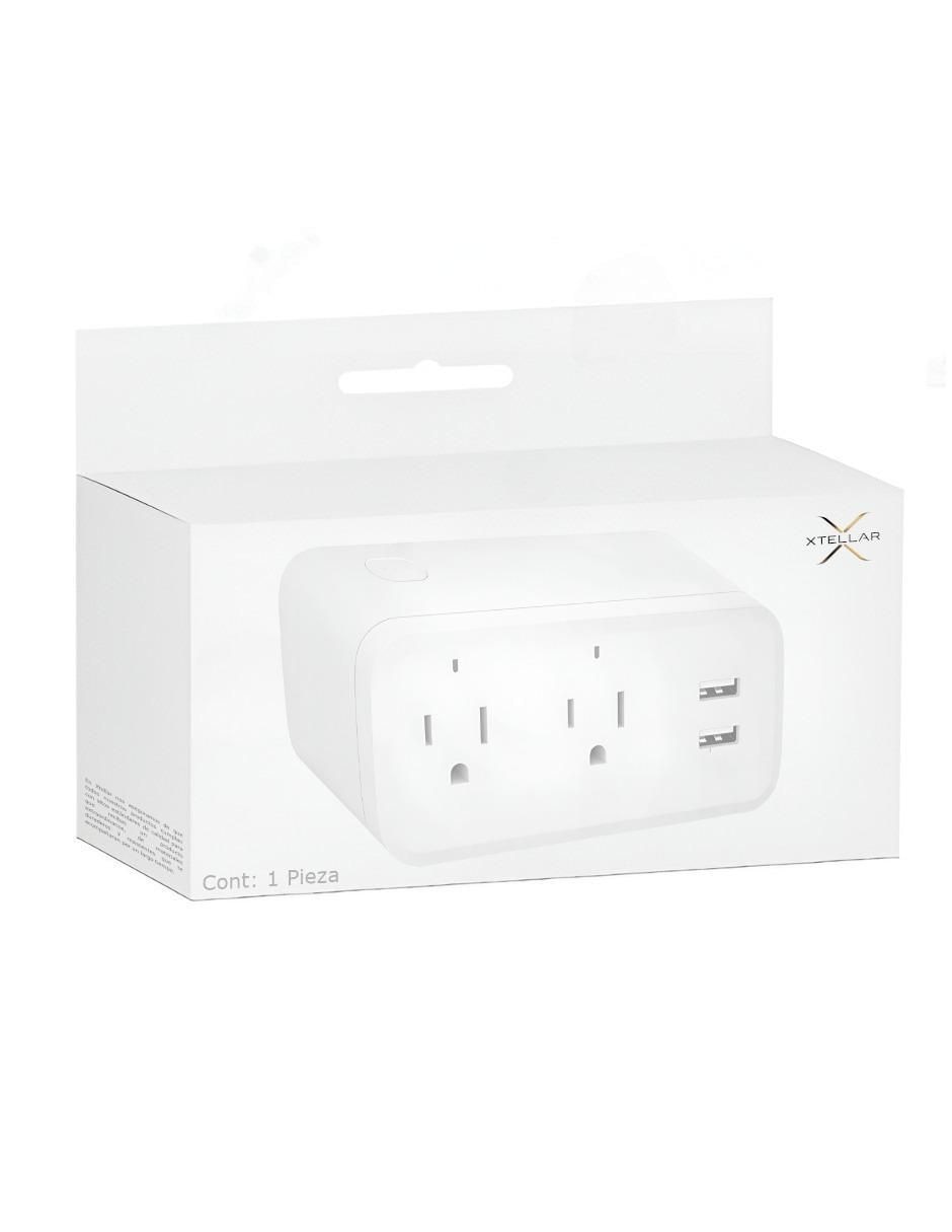 Multicontacto Smart de 2 salidas y 2 puertos USB 5