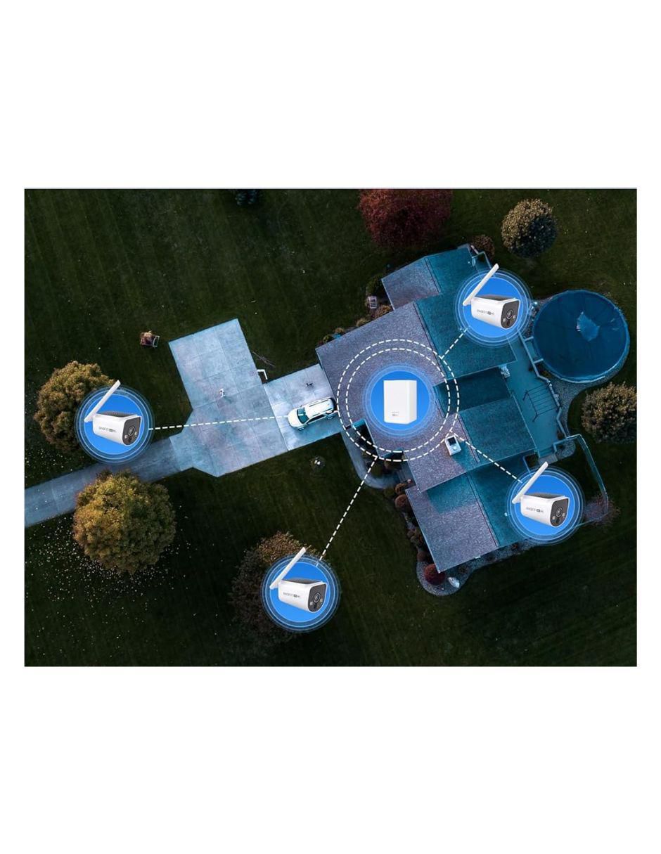 Cámara solar de seguridad inalámbrica 4K/UHD 110° con capacidad para grabar visión nocturna para interior y exterior 4