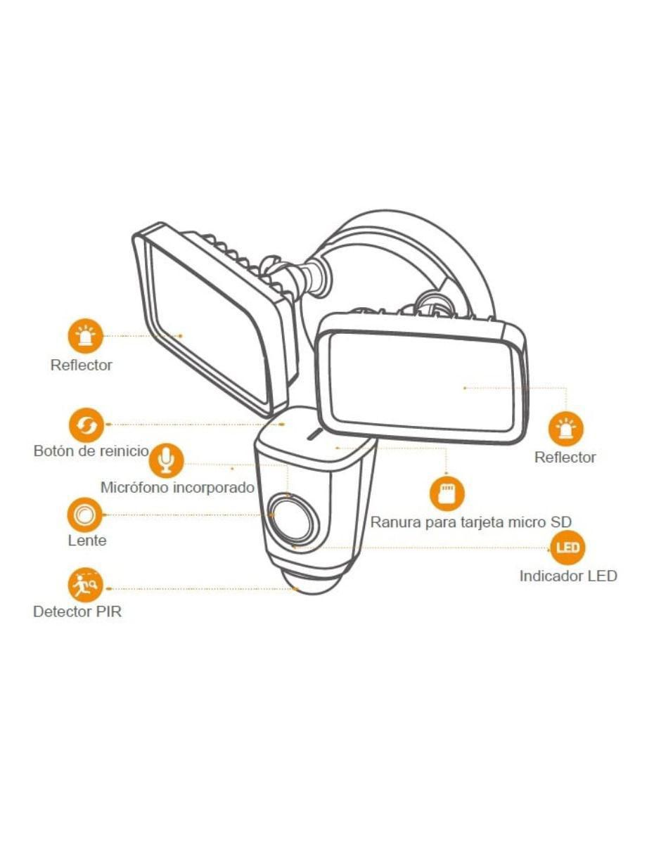 Cámara individual de seguridad inalámbrica HD 110° con visión nocturna  con capacidad de grabar para interior y exterior 2