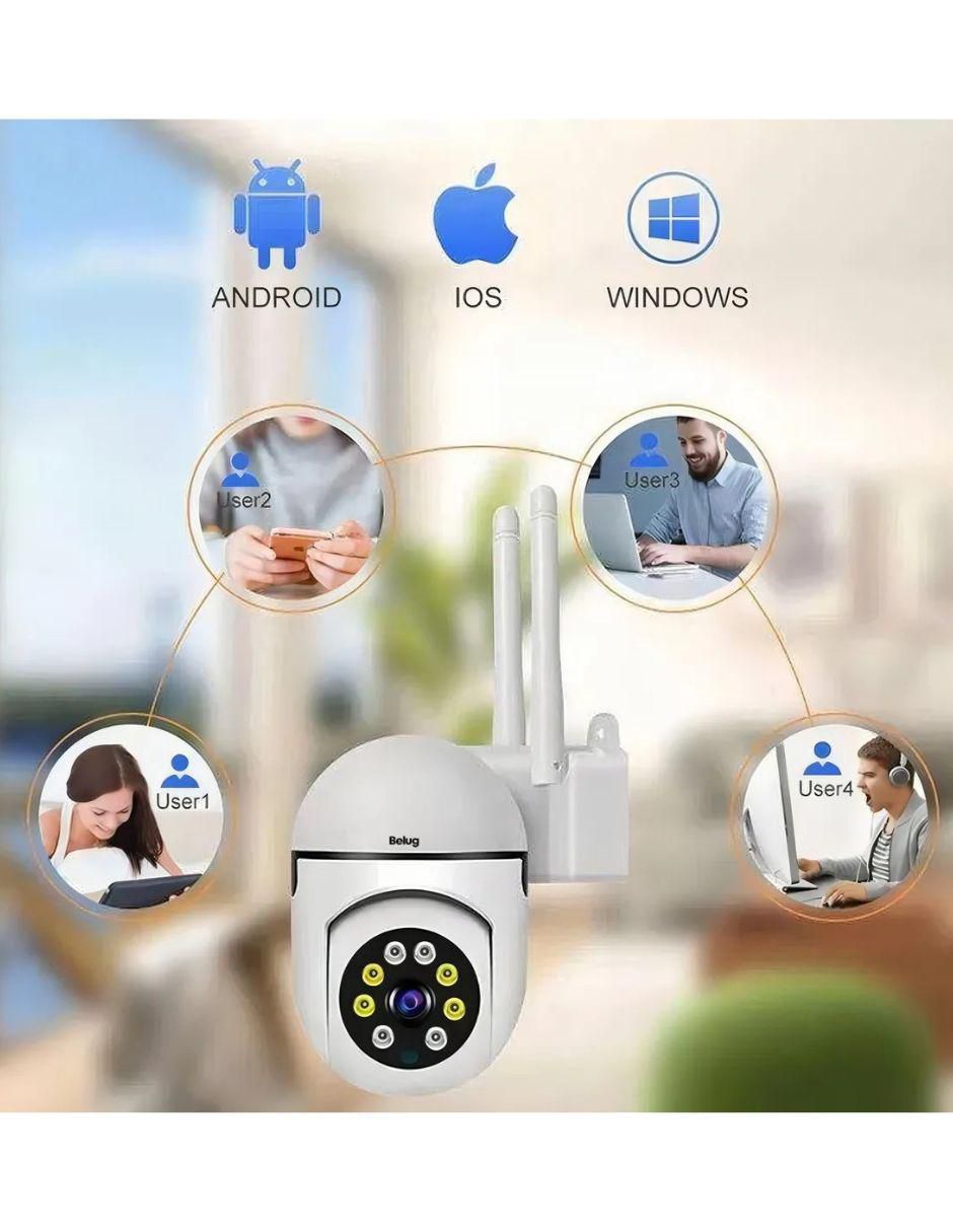 Kit 2 cámaras de seguridad inalámbricas full HD 360° con visión nocturna con capacidad para grabar para interior y exterior 3