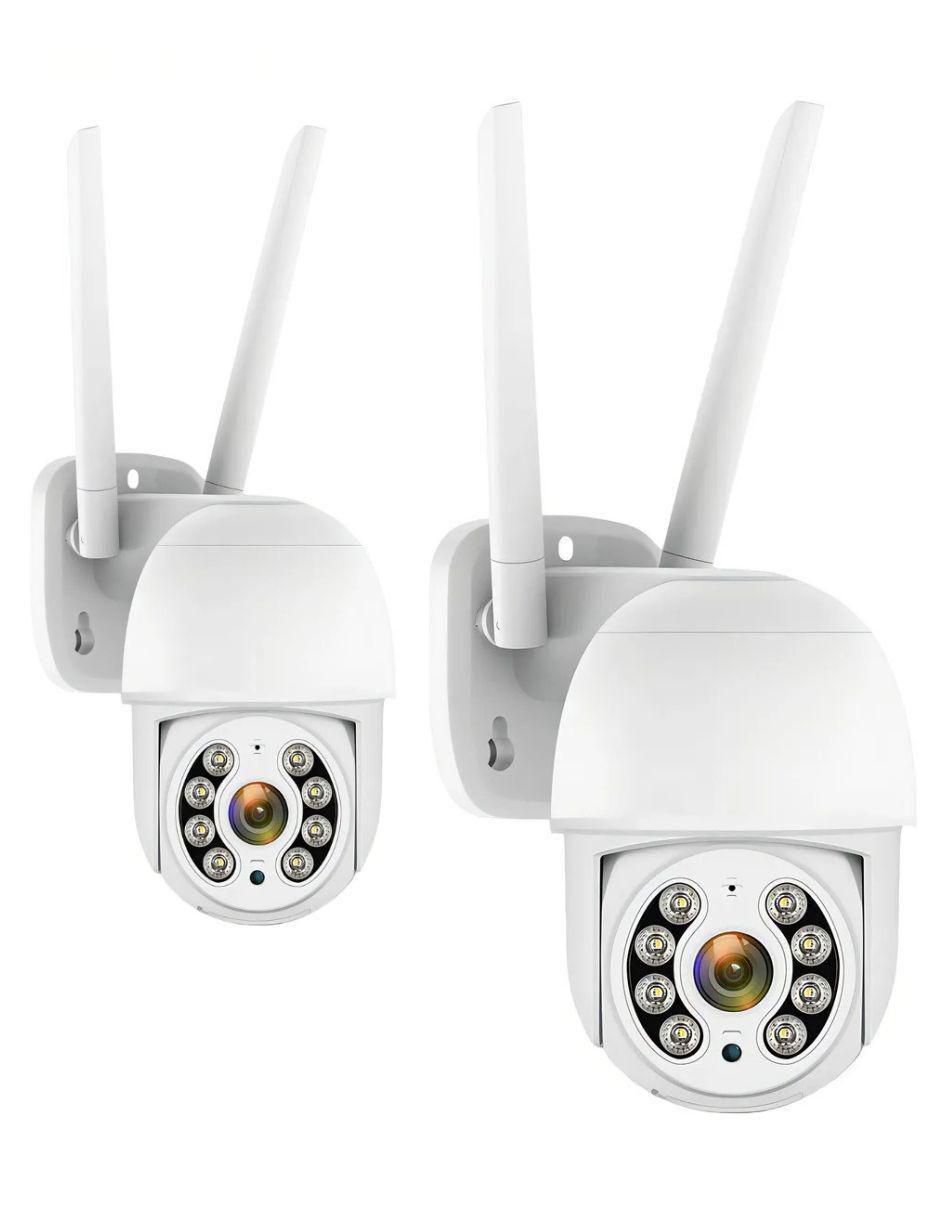 Kit 2 cámaras de seguridad inalámbrica Full HD 360° con capacidad de grabar con visión nocturna para exterior