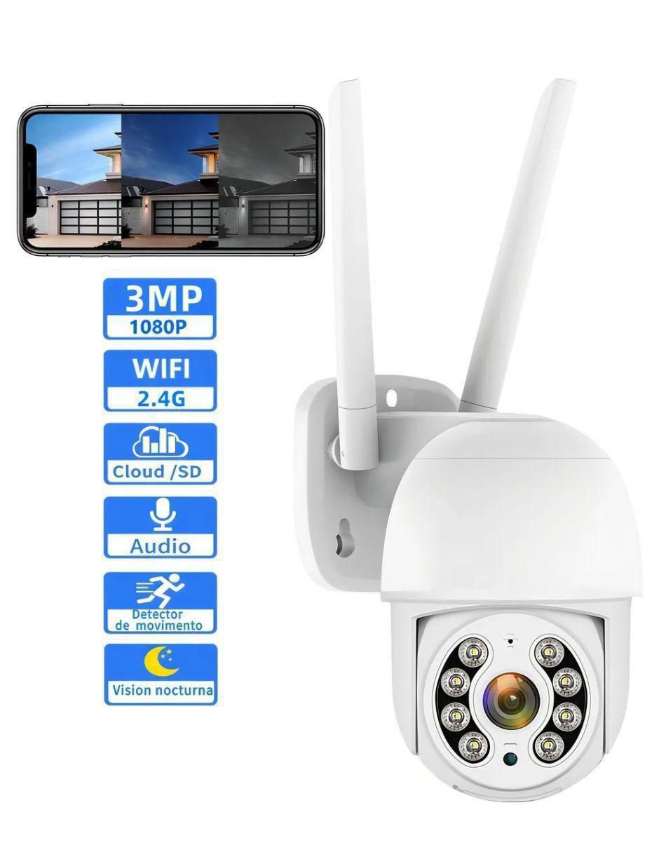 Kit 2 cámaras de seguridad inalámbrica Full HD 360° con capacidad de grabar con visión nocturna para exterior 2