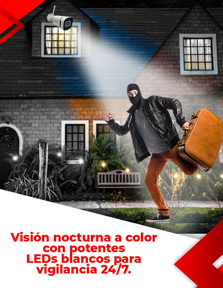 Kit 8 cámaras de seguridad Inalámbrica 2K 70° con capacidad de grabar y visión nocturna para interior y exterior 6