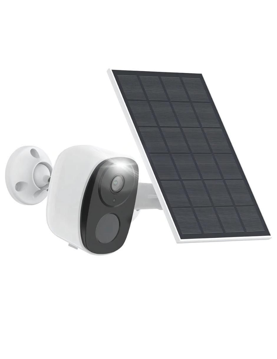 Cámara solar de seguridad inalámbrica full hd 90° con capacidad para grabar vision nocturna para interior y exterior