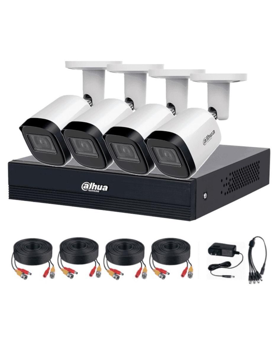 Kit 4 cámaras de seguridad modelo XVR1B04-I/4-B2A21N-IL alámbricas Full HD 80 a 19 con capacidad de grabar para interior y exterior
