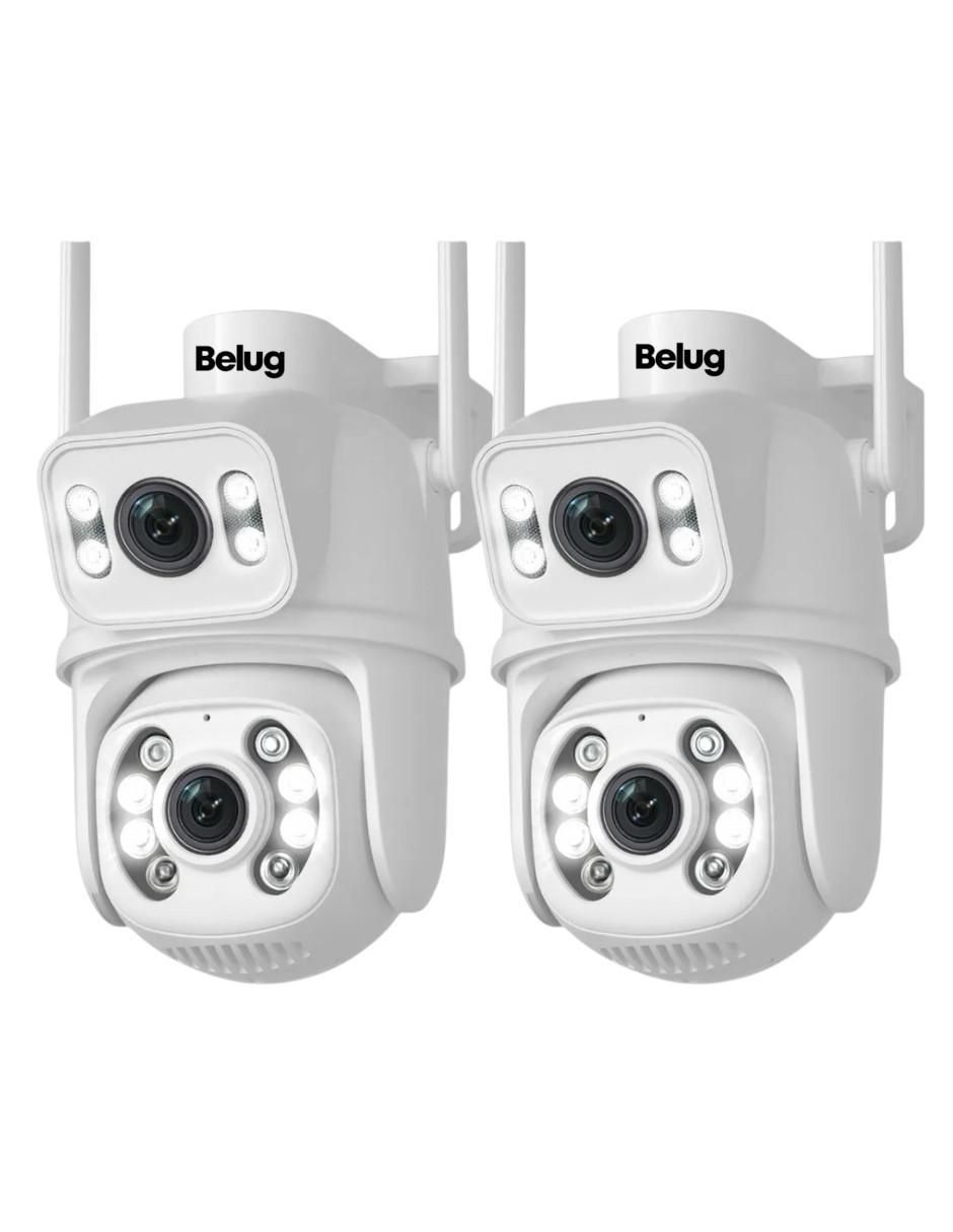Kit 2 cámaras de seguridad alámbrica full hd 360° con capacidad de grabar vision nocturna para exterior