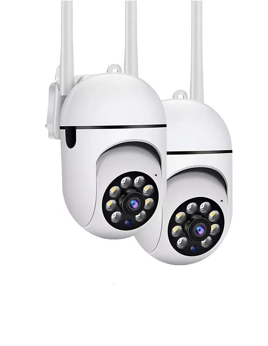 Kit 2 cámaras de seguridad modelo 2pzs-288 alámbrica full hd 360° capacidad de grabar vision nocturna para interior y exterior