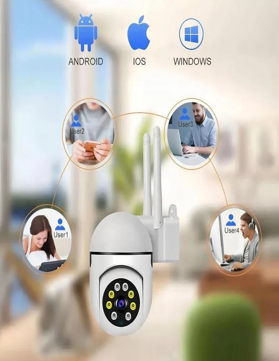 Kit 2 cámaras de seguridad modelo 2pzs-288 alámbrica full hd 360° capacidad de grabar vision nocturna para interior y exterior 4