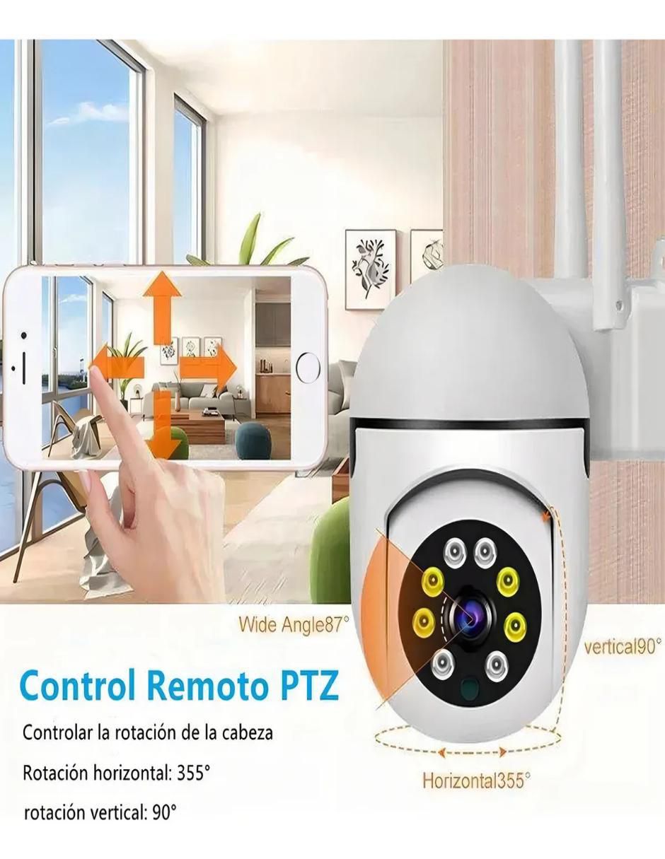 Kit 2 cámaras de seguridad modelo 2pzs-288 alámbrica full hd 360° capacidad de grabar vision nocturna para interior y exterior 5