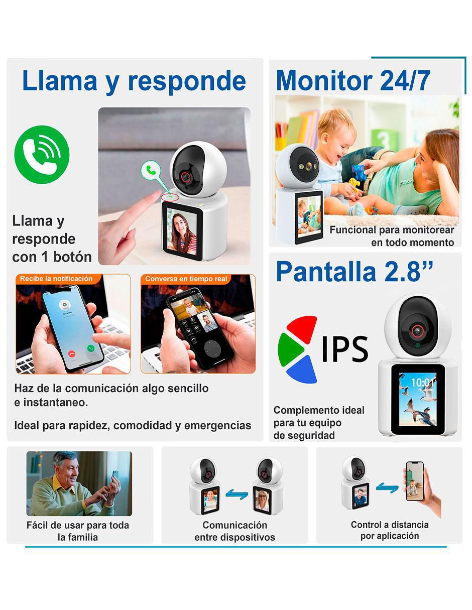 Cámara individual de seguridad modelo VS-W01 inalámbrica 4K/UHD 60 con visión nocturna para interior 2