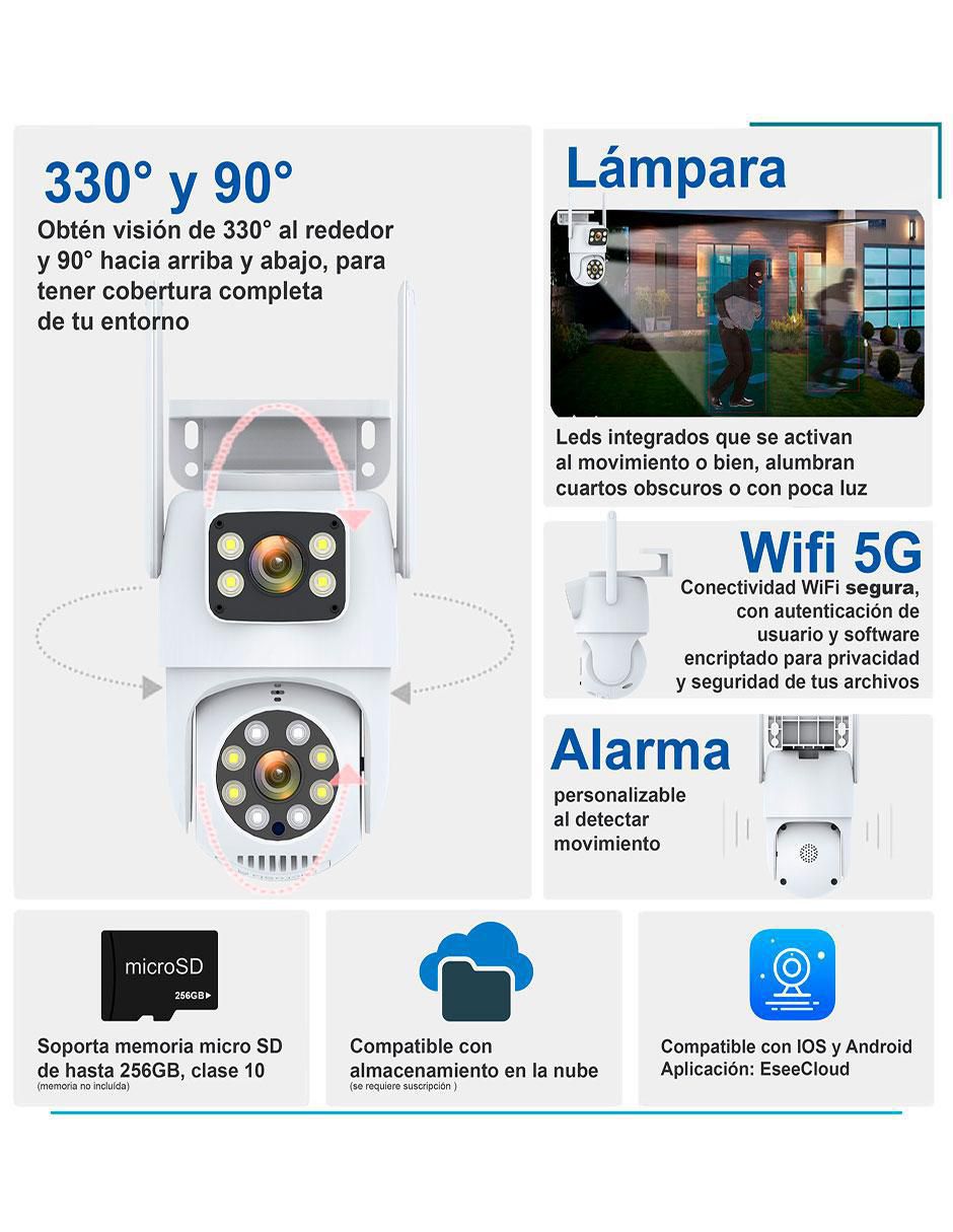 Cámara individual de seguridad modelo VS-W43 inalámbrica 4K/UHD 90° ​con capacidad de grabar y visión nocturna para interior y exterior 4